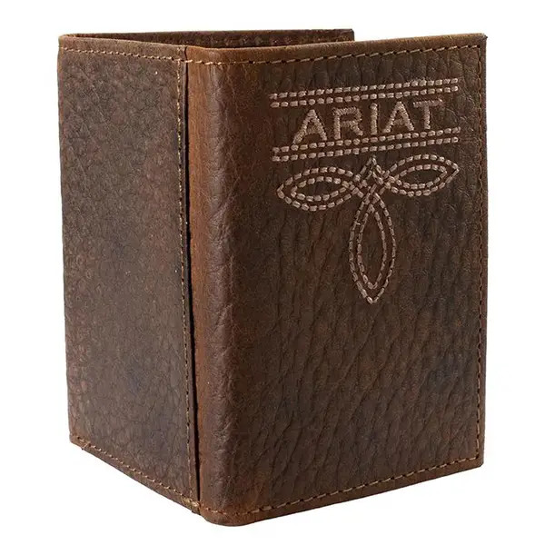 Bug Stitch Leather Trifold Wallet