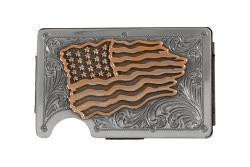 Distressed American Flag RFID Smart Wallet with Money Clip