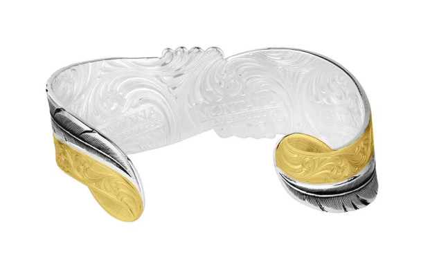 Golden Feather Cuff Bracelet