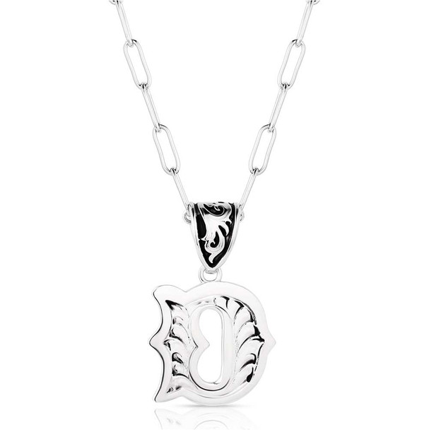 Engraved D Initial Necklace