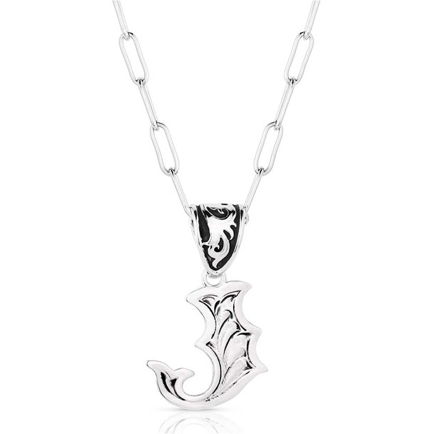Engraved J Initial Necklace