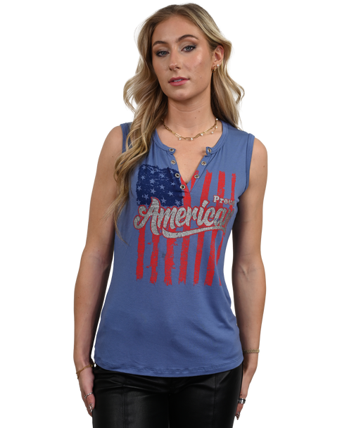Blue Proud American Tank Top