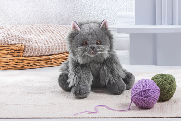Grey Persian Cat Stuffed Animal