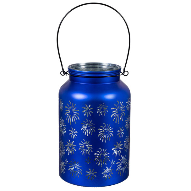 Patriotic LED Glass Lantern Table Décor