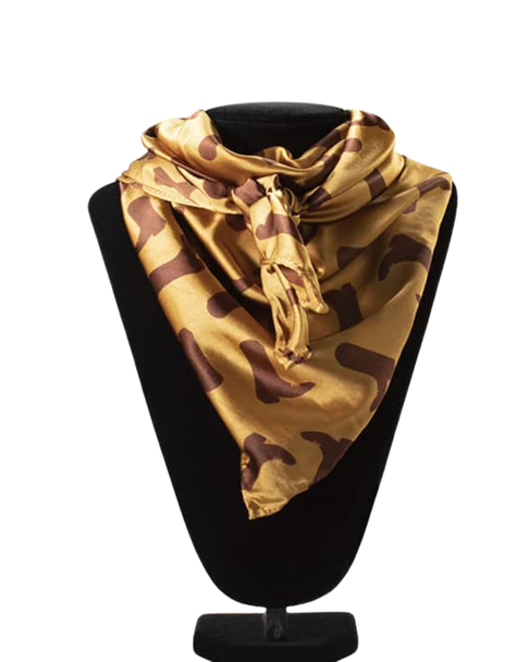 Brown and Gold Boot Wild Rag