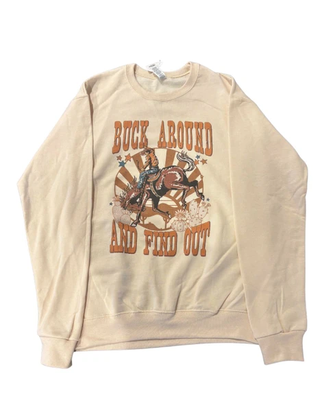 Cream Buck Around Sweatshirt