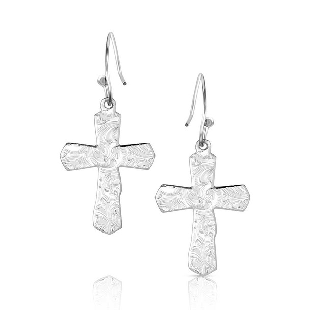 One Nation American Made Cross Earrings