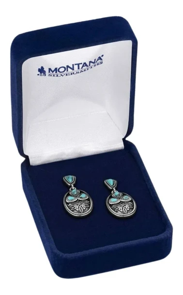 Boot Stitch Turquoise Earrings