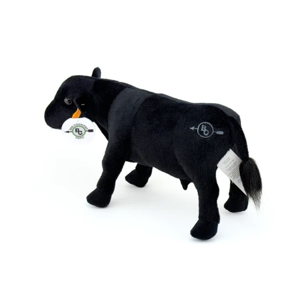14" Plush Black Angus Cow