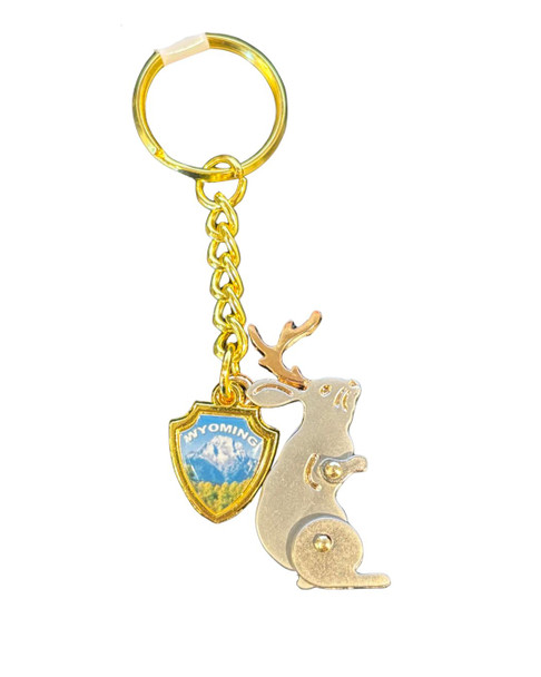 Wyoming Jackalope Key Ring