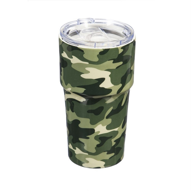 Camouflage Double Wall Ceramic Companion Cup with Tritan Lid