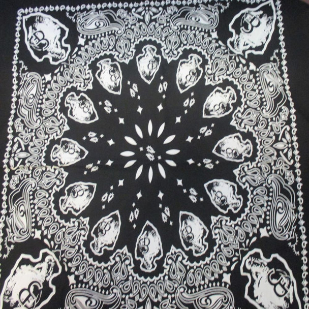 Black & White Paisley Arrowhead Bandana