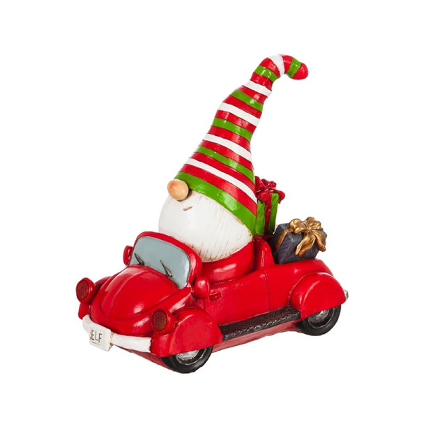 Holiday Gnome Driving Buggy & Truck Statuary