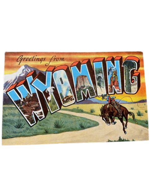 Wyoming Postcard Glass Cutting Board