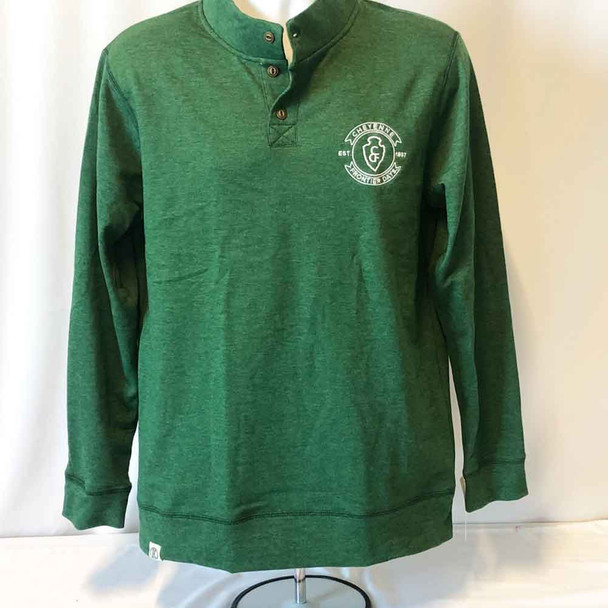 Green Arrowhead Quarter Button Pullover
