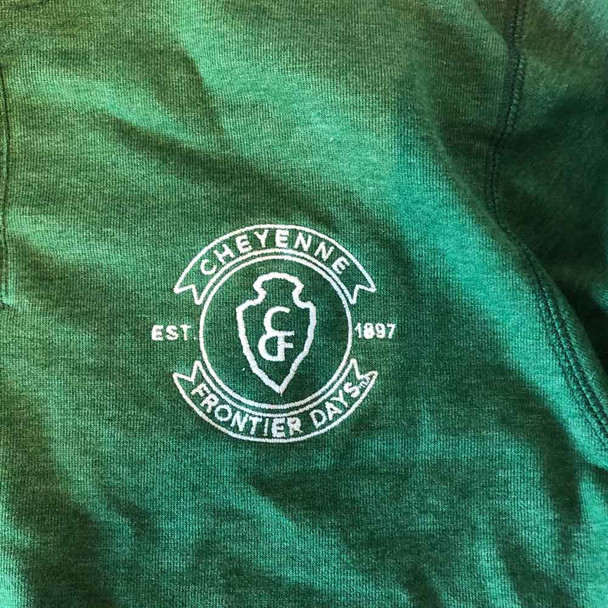 Green Arrowhead Quarter Button Pullover
