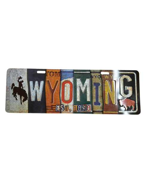 Wyoming License Plate Sign