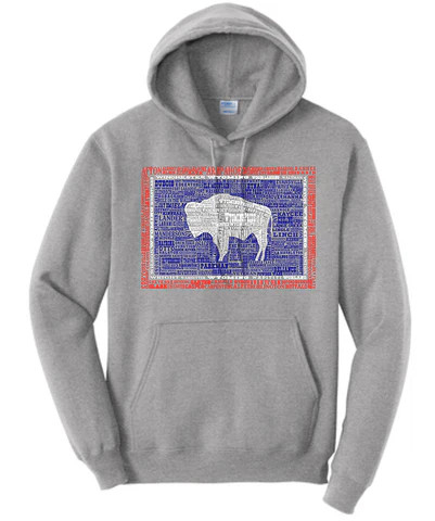 Wyoming Cities Flag Hoodie