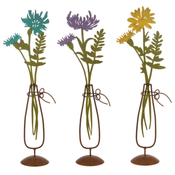 Metal Flowers in Vase