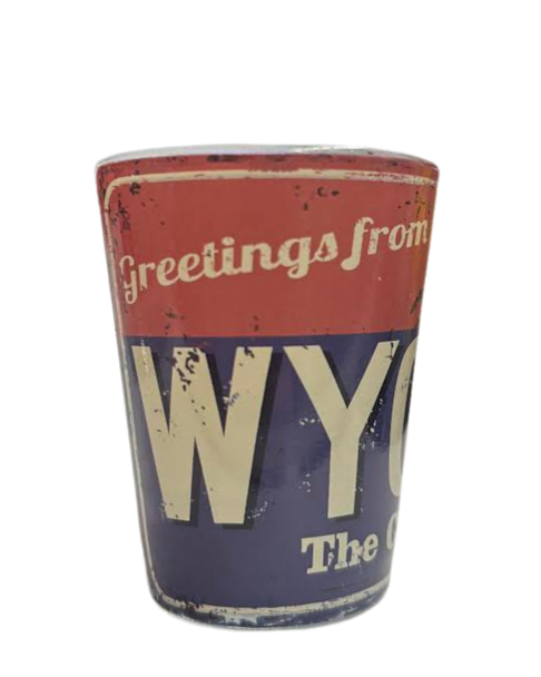 Greetings From Wyoming Shot Glass