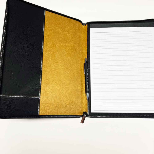 Large Arrowhead Leatherette Zippered Portfolio