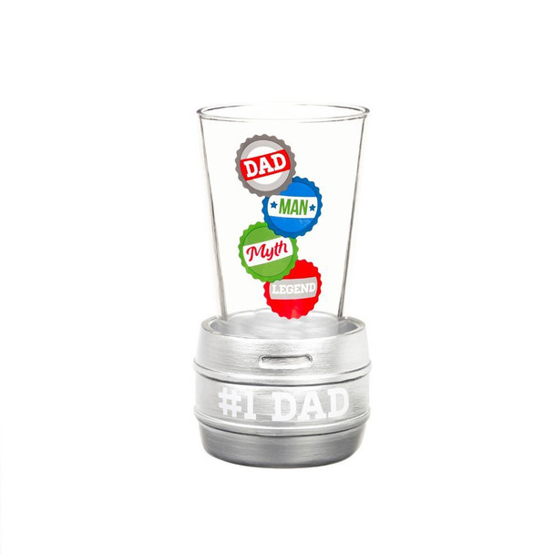 Dad, Man, Myth, Legend, Pint Glass with Coaster