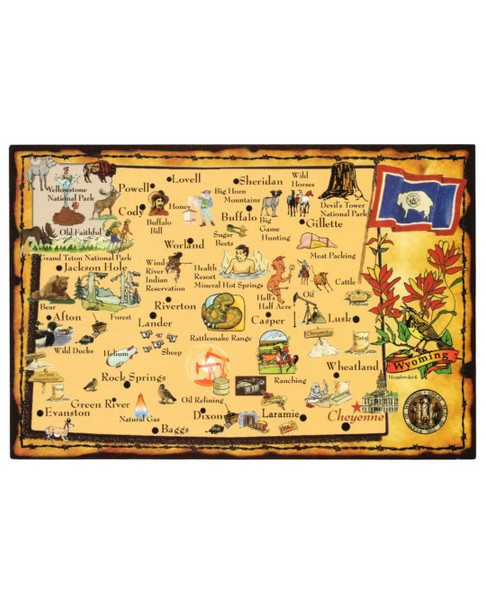 Wyoming Cartoon Map Magnet