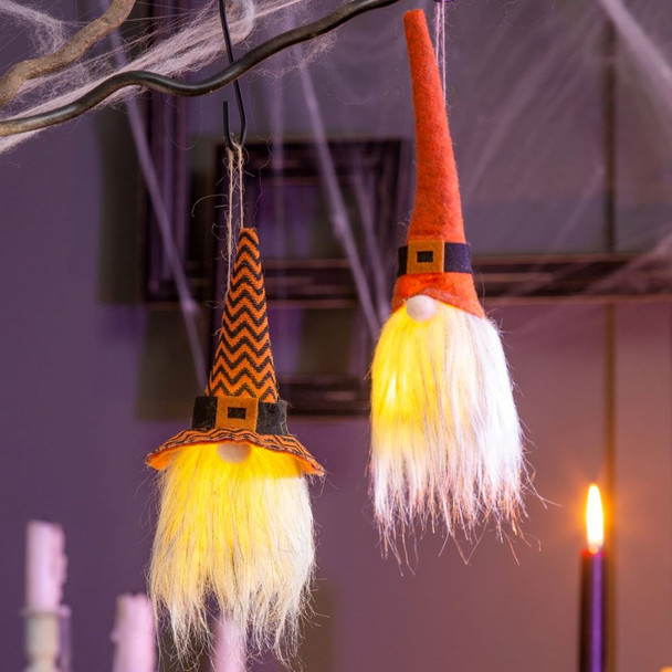 LED Fabric Halloween Gnome Hanging Décor