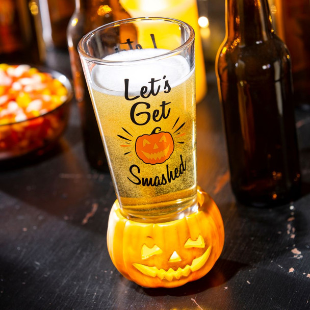Let's Get Smashed Pint Glass with LED Polyresin Coaster