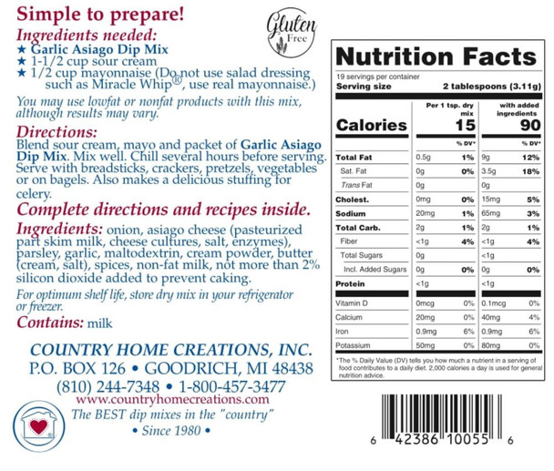 Garlic Asiago Dip Mix