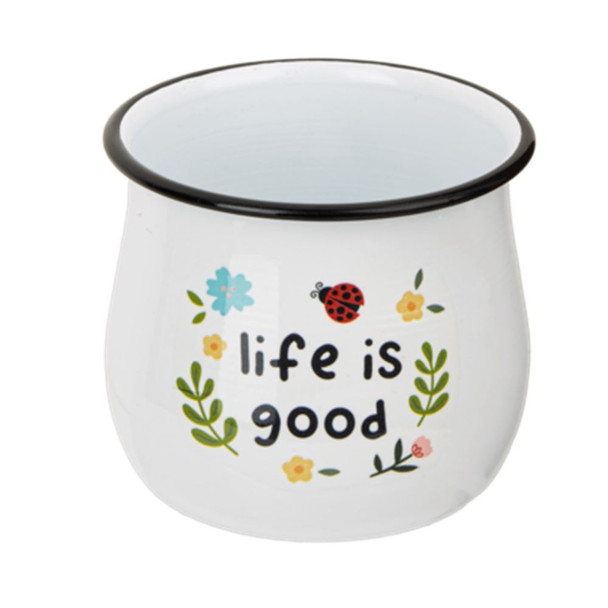 "Life is Good" Metal Planter