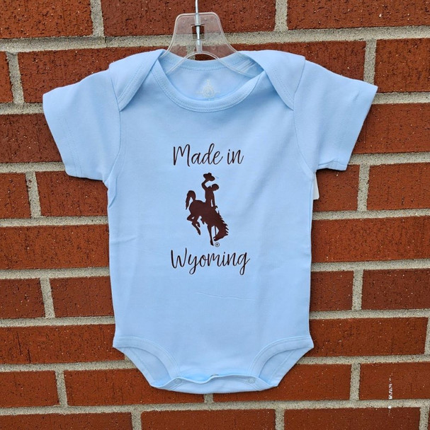 Blue Made in Wyoming Diaper Shirt