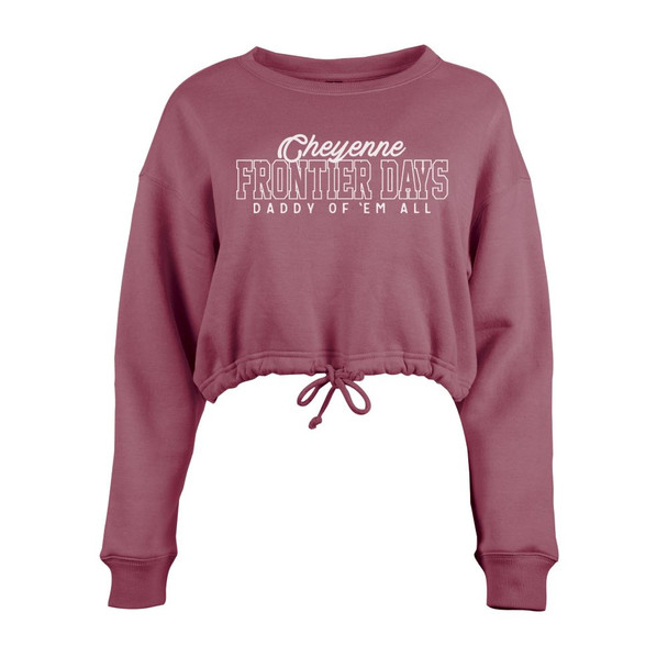 Maroon Frontier Days Crop Crew Sweatshirt