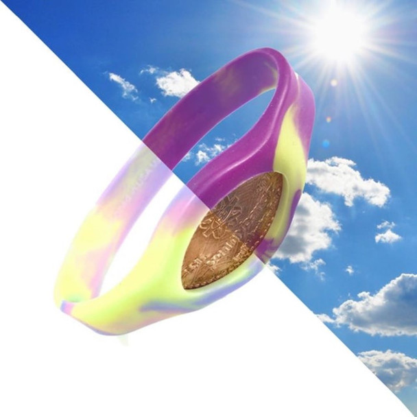 Youth UV Light Blue Chameleon Pressed Penny Wristband