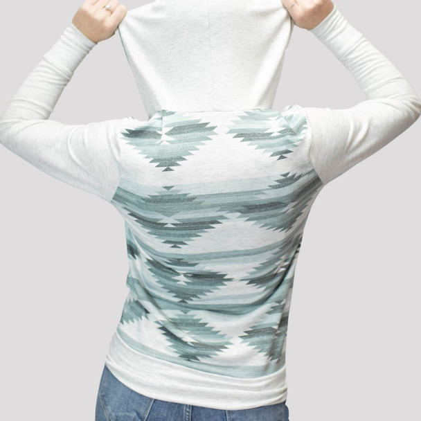 Gray Geometric Zip-Up Hoodie