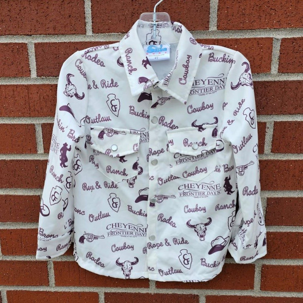 White Cheyenne Outlaw Children's Pearl Snap Shirt