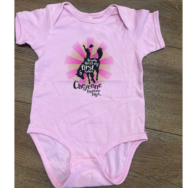 Pink First Rodeo Diaper Shirt