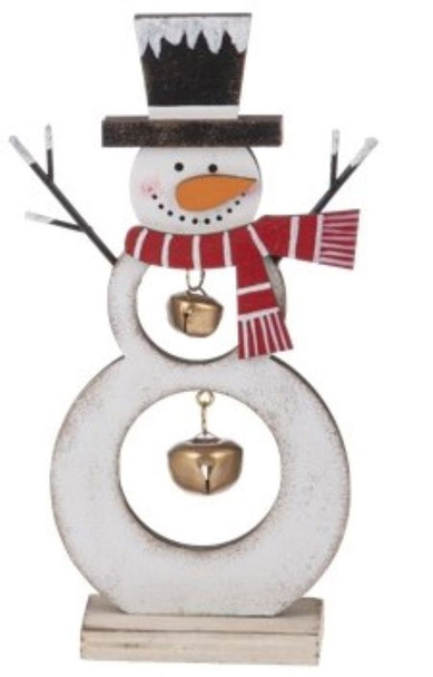 Small Snowman With Jingle Bell Figure