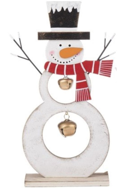 Large Snowman With Jingle Bell Figure
