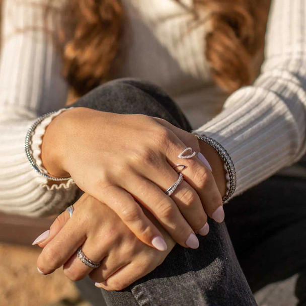 Crystal Crossover Open Ring