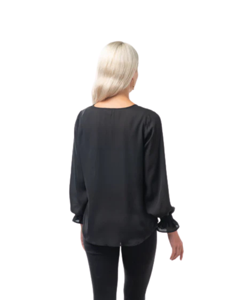Black Scrunch Sleeve Top