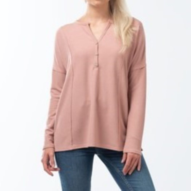 Raw Edge Henley Top