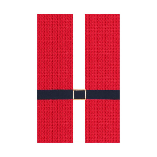Santa Coat Embroidered Waffle Weave Towel