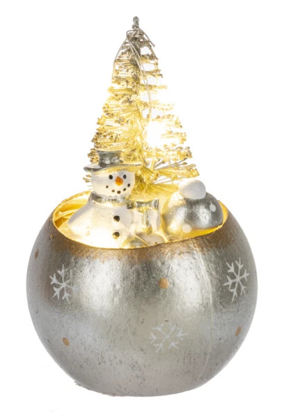 LED Light Up Santa & Snowman Scene Figurines