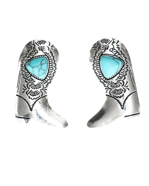 Turquoise and Silver The Franklin Earring
