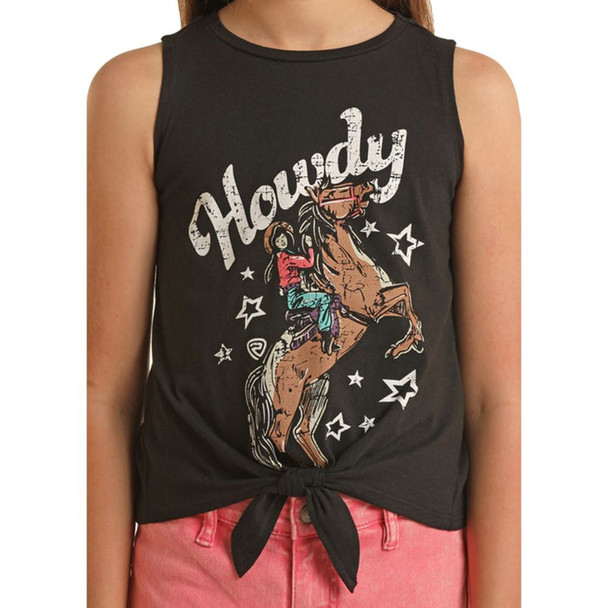 Girl's Howdy Tie Front Tank