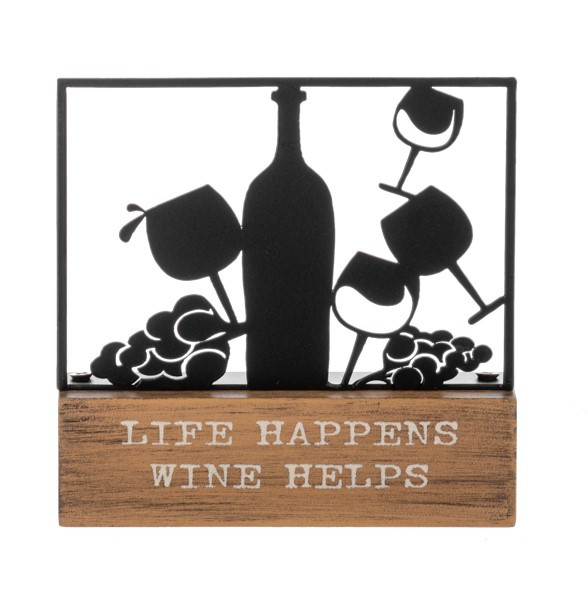 "Life Happens, Wine Helps" Wood Sign