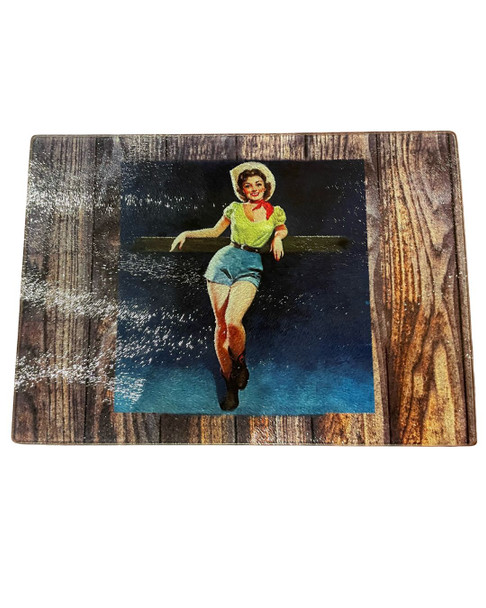 Vintage Cowgirl Cutting Board