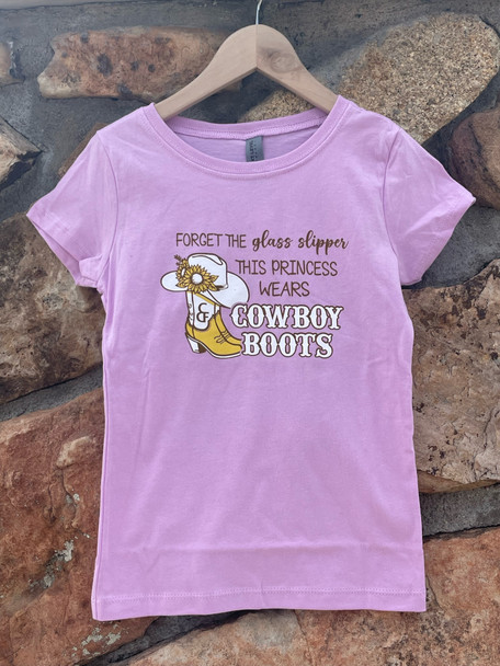 Lilac "Princess Wears Cowboy Boots" T-Shirt