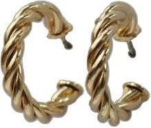 Gold Twisted Hoop Earrings